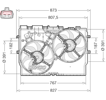 Ventilátor chladenia motora DENSO DER09311