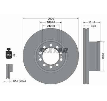 Brzdový kotúč TEXTAR 93291200