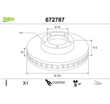 Brzdový kotúč VALEO 672787