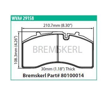 Dosticky brzdove BPW, SAF 29158/29171-SK7, bez vyseku