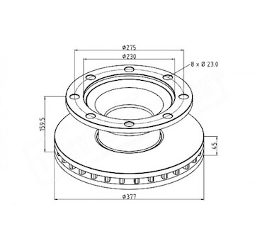 Kotuc brzdovy BPW 377/45, 8 dier