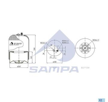 Mech perovania MB ACTROS MP3, zadny