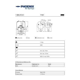 Mech pneumatického prużenia PHOENIX 1 DK 21 K-1