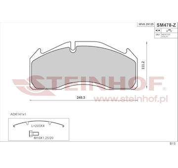 Sada brzdových platničiek kotúčovej brzdy STEINHOF SM478-Z