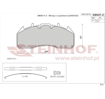 Sada brzdových platničiek kotúčovej brzdy STEINHOF SM497-Z