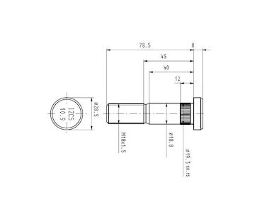 Skrutka kola DAF M18x1,5x79mm