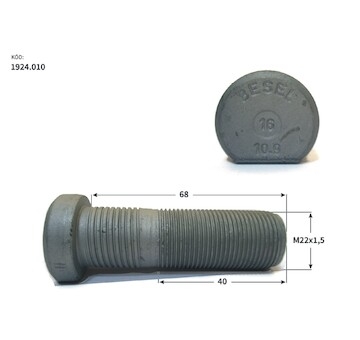 Skrutka kola MB ACTROS PN M22x1,5x68x40mm