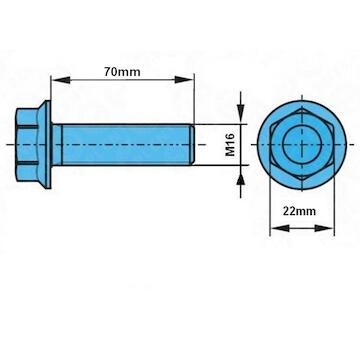 Skrutka zvonu mechu BPW M16X70mm