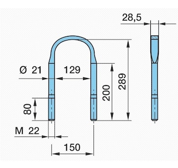 Trmen pera BPW M22x2,5x128x289