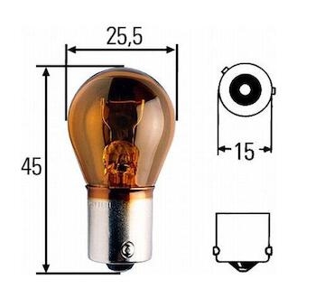 Ziarovka HELLA 24V PY21W 21W BAU15S orazova
