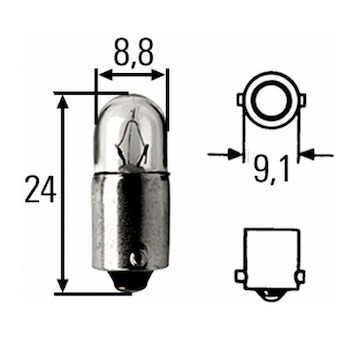 Ziarovka HELLA 24V T2W 2W BA9S