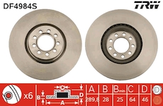 Brzdový kotúč TRW DF4984S