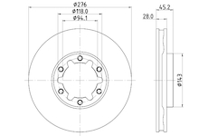 Brzdový kotúč HELLA 8DD 355 134-931
