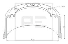 Brzdový bubon PE Automotive 046.698-00A