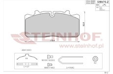 Sada brzdových platničiek kotúčovej brzdy STEINHOF SM475-Z