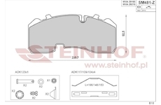 Sada brzdových platničiek kotúčovej brzdy STEINHOF SM481-Z